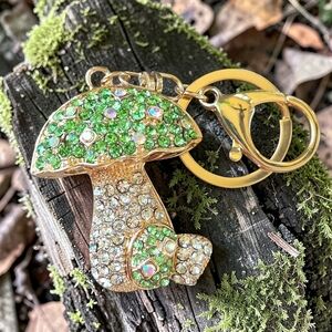 Adorable Green Mushroom Bag Charm / Keychain